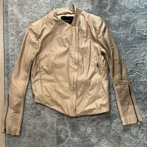 Women’s Oliviaceous Small Leather Tan Jacket